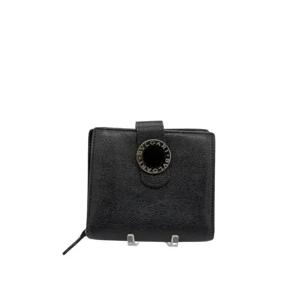 KT033: Bvlgari Black Leather Bi-Fold Wallet*COA - Picture 1 of 10